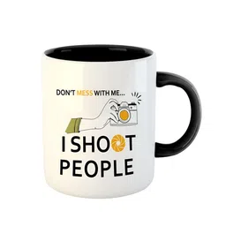 ARTBUG Black & White Graphic Printed Ceramic Glossy Mug 350 ml image 5