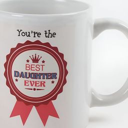 fnp White & Red Typography Printed Ceramic Glossy Mug 325ml image 2