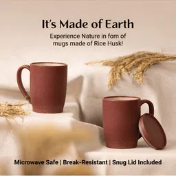 SELVEL Rust Printed Ceramic Matte Coffee Mug 370 ml image 2