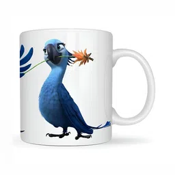 JAVA IMPRESSIONS White & Blue Printed Ceramic Glossy Mugs Set of Cups and Mugs image 5