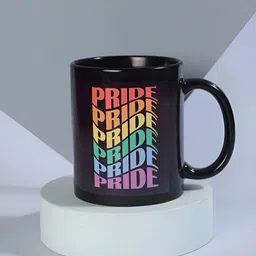 fnp Black & Red Typography Printed Ceramic Glossy Mug 325ml image 2