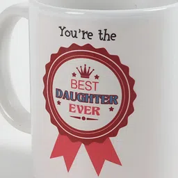 fnp White & Red Typography Printed Ceramic Glossy Mug 325ml image 3