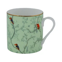 Perenne Design Green & Red Printed Bone China Matte Mugs 425 ml image 4