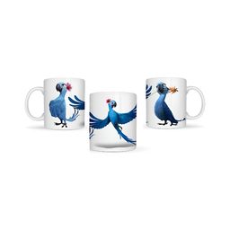JAVA IMPRESSIONS White & Blue Printed Ceramic Glossy Mugs Set of Cups and Mugs image 2
