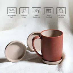 SELVEL Rust Printed Ceramic Matte Coffee Mug 370 ml image 4