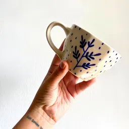 WEAVING HOMES White & Blue Printed Ceramic Glossy Cups Set of Cups and Mugs image 4