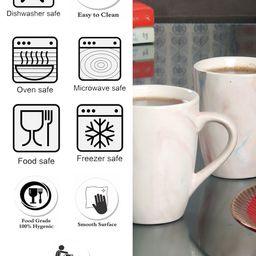 CDI White Set of 6 Printed Ceramic Glossy Mugs 250 ML Each image 5