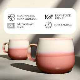 MODEFE Pink Printed Ceramic Glossy Cups Set of Cups and Mugs image 2