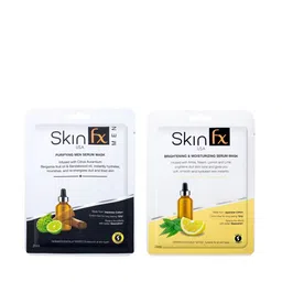 Skin Fx Unisex Pack of 2 Brightening, Moisturizing & Purifying Men Facial Serum Mask-19