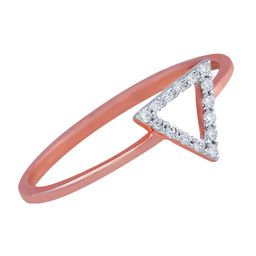 BHIMA Jewels 18K Hallmark 750 Purity Rose Gold Triangle Diamond Ring-image-65