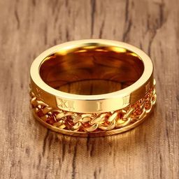 MEENAZ Men Gold-Plated Stainless Steel Band Ring-21