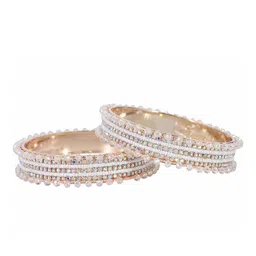 NMII Set Of 2 Pearls & Zircon Studded Bangles image 4