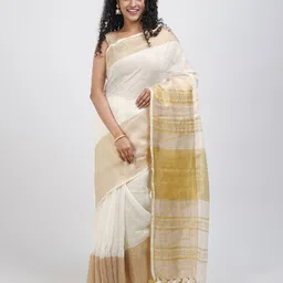 TEEJH Zari Linen Blend Saree-picture-54