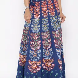 SOUNDARYA Printed Wrap-Around Pure Cotton Maxi Skirt-image-27