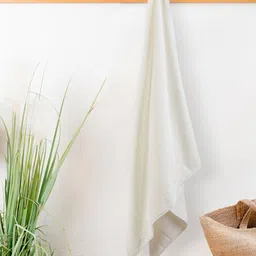 Layers White Solid Pure Cotton 400 GSM Bath Towels-1