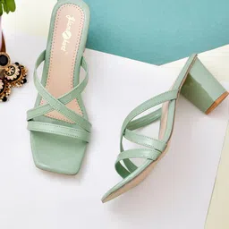 GLAMZKART Open Toe Block Heels-45