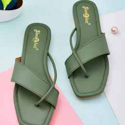 GLAMZKART Cross Strap One Toe Flats-picture-10