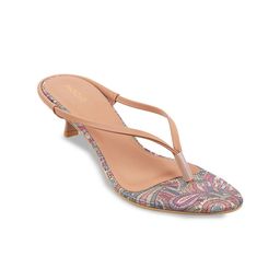Mochi Printed Open Toe Kitten Heels-25