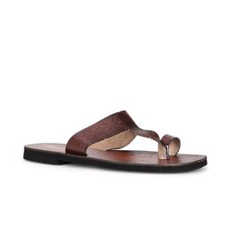 Bata Men Tan Brown Leather Comfort Sandals-image-30