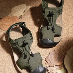 The Roadster Lifestyle Co Men Olive Green Perforated Sports Sandals-picture-10