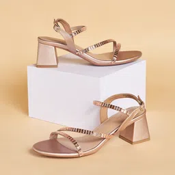 Forever Glam by Pantaloons Embellished Open Toe Block Heels With Buckles-image-30