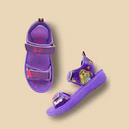 Kids Ville Girls Purple & Pink Velcro Comfort Sandals-30
