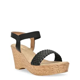 Rocia Textured Open Toe Wedge Heels-12