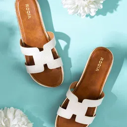 Rocia White Textured High-Top Flatform Sandals-30