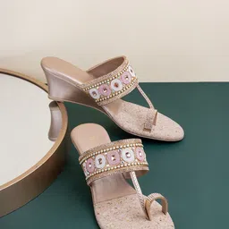 Inc 5 Embellished Ethnic One Toe Wedges Heels-41