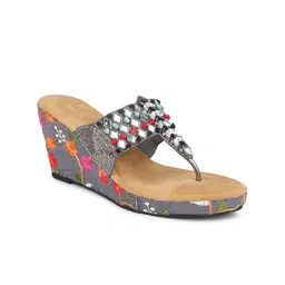 Inc 5 Ethnic Embellished Open Toe Wedges-23