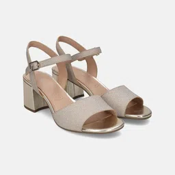 BAGATT Vanita Embellished Open Toe Canvas Block Heels image 4