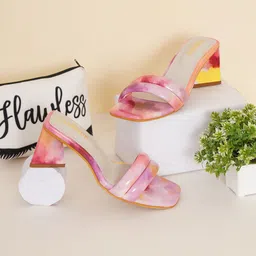FABBHUE Printed Open Toe Block Heels-10