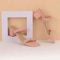 Metro Textured Double Strap Block Heels-7