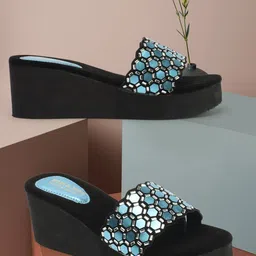 madam glorious Embellished Flatform Heels-51