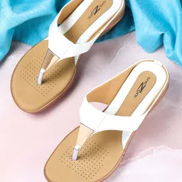 Shezone White Wedge Sandals-25