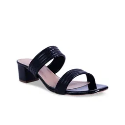 Ozuri Textured Open Toe Block Heels-0