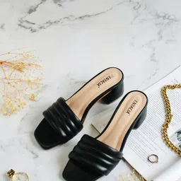 Fentacia Textured Block Heels-11