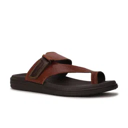 Hush Puppies Men Brown & Tan Textured Leather Comfort Sandals-image-49
