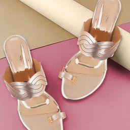 Mochi Women Tan Solid Sandals-46