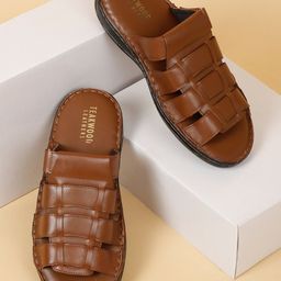 Teakwood Leathers Men Open Toe Leather Comfort Sandals-picture-17