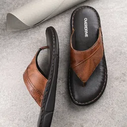 Overdrive Textured Leather Comfort Sandals-picture-42