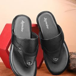 LEONCINO Men Perforated Leather Comfort Sandals-image-90