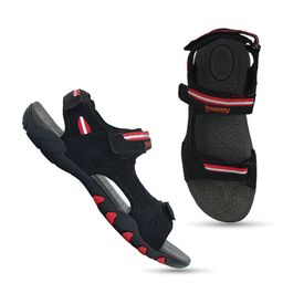 The Roadster Lifestyle Co. Men Black & Red Brand Logo Printed Sports Sandals-image-95