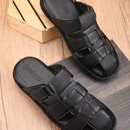Roadster Men Black Slip On Comfort Sandals-image-57