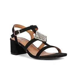 Saint G Embellished Open Toe Leather Block Heels-18