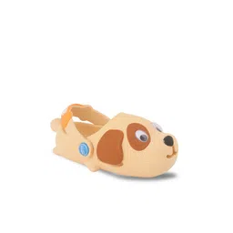 Yellow Bee Boys Beige & White Puppy Clogs-image-24