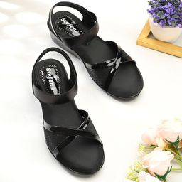 STEFENS Girls Open Toe Wedge Heel Sandals-35
