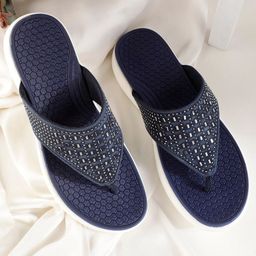 Koburg Blossom Embellished Open Toe Flats-17