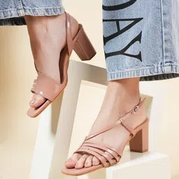 ZENVO Open Toe Block Heels image 1