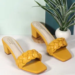 Sole Saga Braided Open Toe Block Heels-2